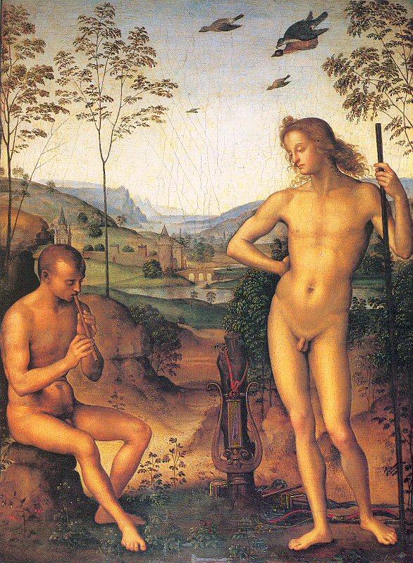 PERUGINO, Pietro Apollo and Marsyas china oil painting image